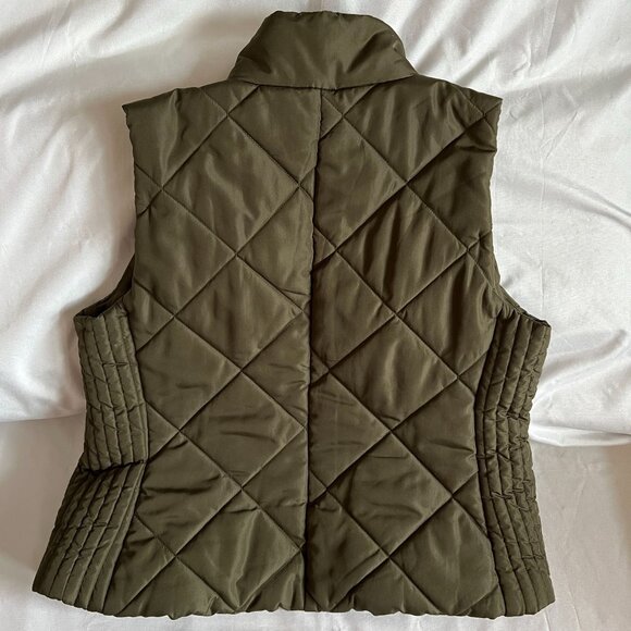 NY&C Olive Green Quilted Puffer Vest Womens Large - Picture 2 of 3